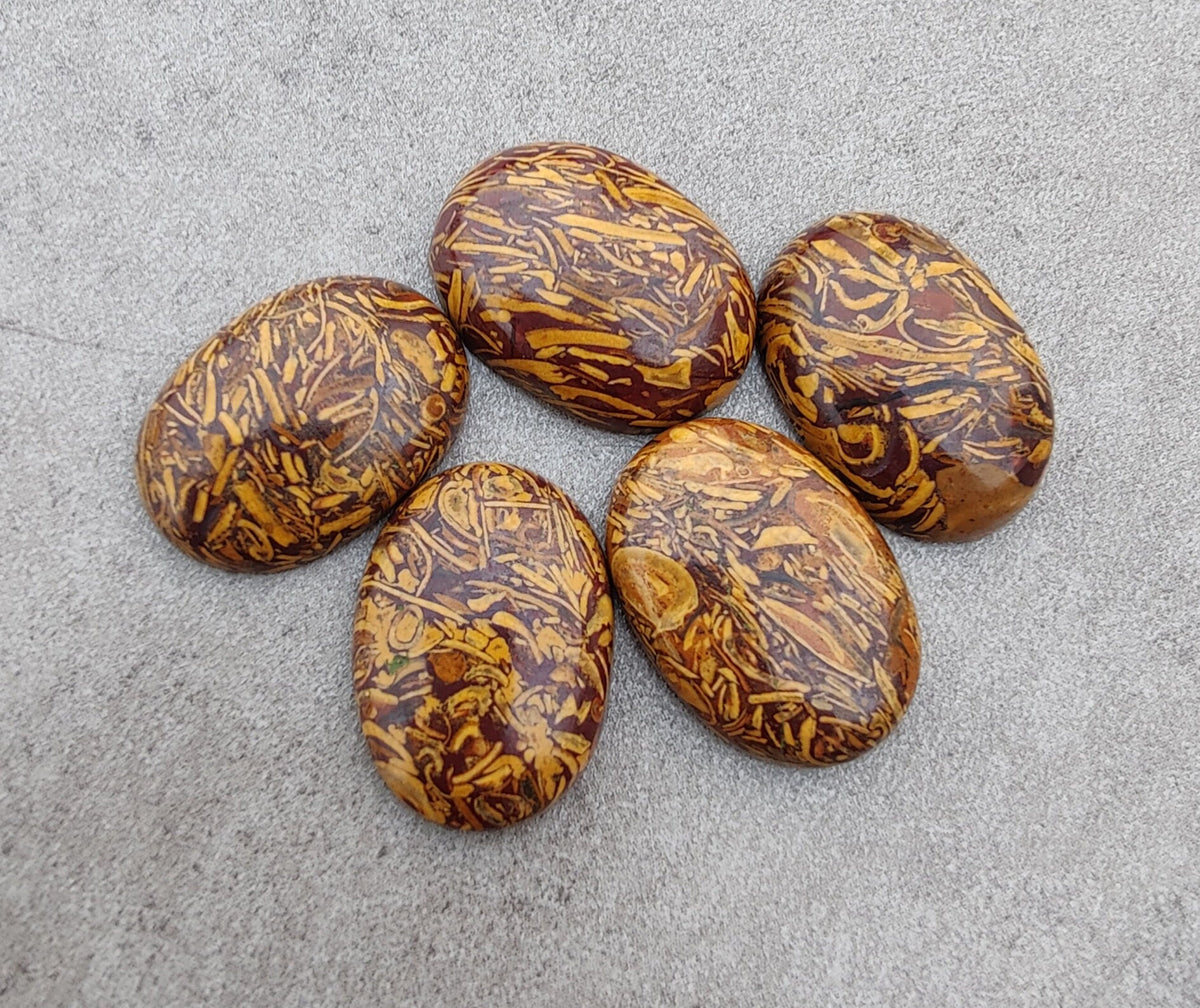 Natural Mariam Jasper Oval Shape Cabochon Flat Back Calibrated AAA+ Quality Wholesale Loose Gemstones, All Sizes Available