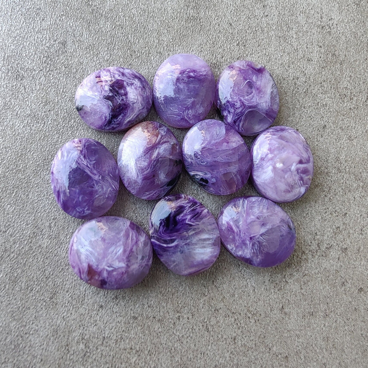 Natural Charoite Oval Shape Cabochon Flat Back Calibrated AAA+ Quality Wholesale Gemstones, All Sizes Available