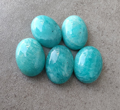 AAA+ Quality Natural Amazonite Oval Shape Cabochon Flat Back Calibrated Wholesale Gemstones, All Sizes Available