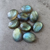 AAA+ Quality Natural Multi Shade Labradorite Oval Shape Cabochon Flat Back Calibrated Wholesale Gemstones, All Sizes Available