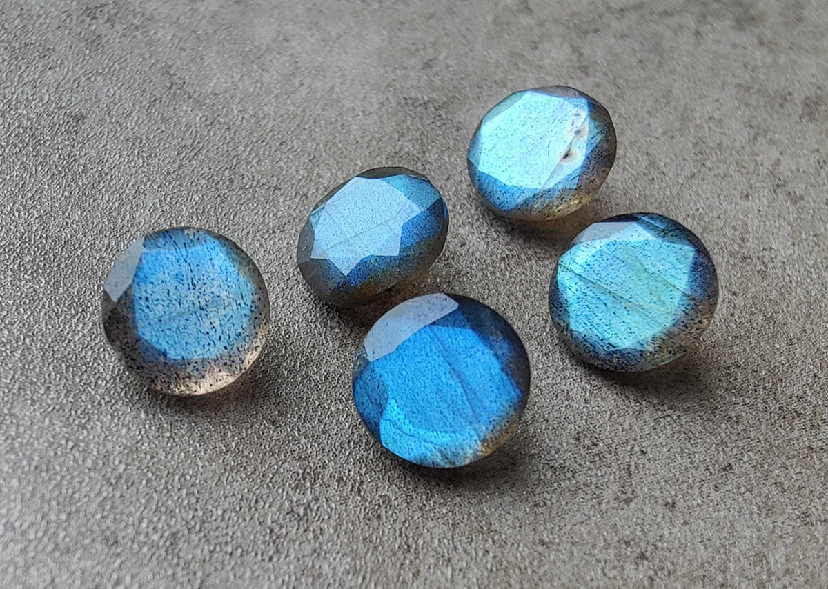 AAA+ Quality Natural Labradorite Round Shape Faceted Cut Calibrated Wholesale Gemstones, Custom Sizes Available