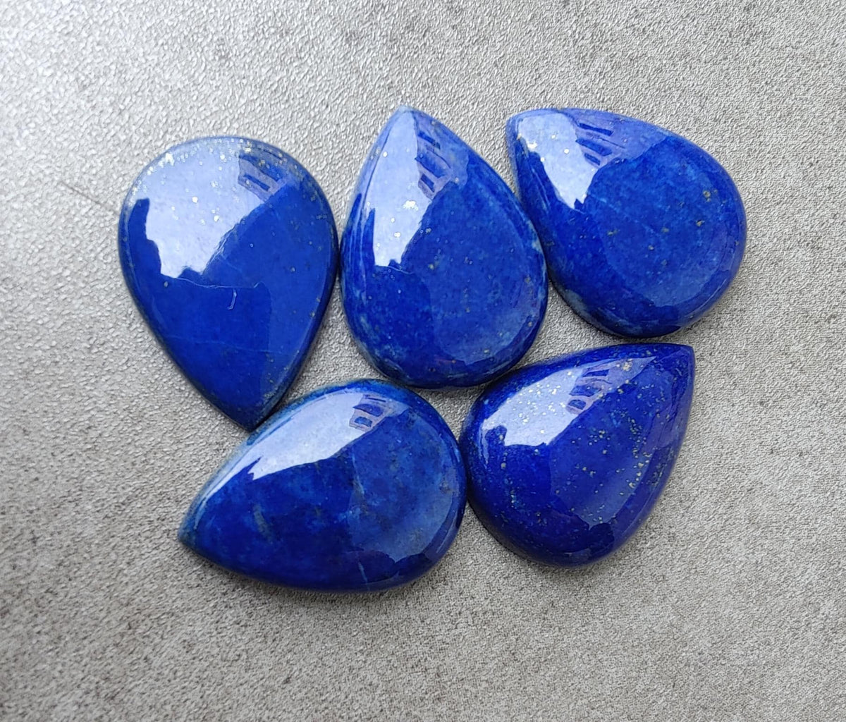 Top Grade Natural Lapis Lazuli Pear Shape Cabochon Flat Back Calibrated Teardrop Shape Wholesale Gemstones, All Sizes Available