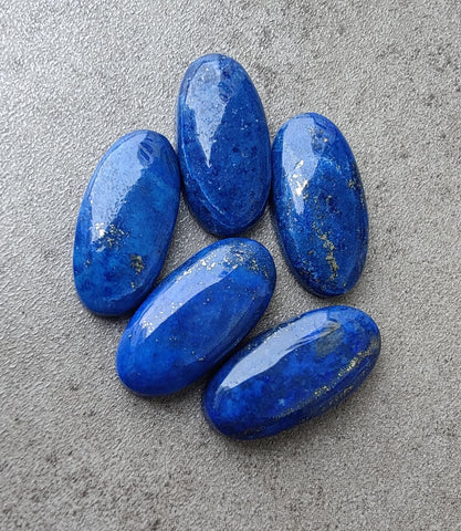 AAA+ Quality Natural Lapis Lazuli Big Oval Shape Cabochon Flat Back Calibrated Wholesale Gemstones, All Sizes Available