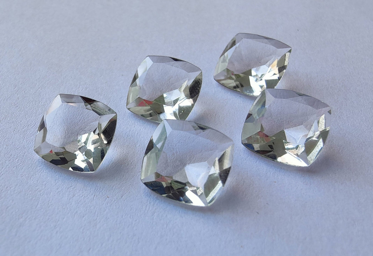 AAA+ Quality Natural Green Amethyst Cushion Shape Faceted Cut Calibrated Wholesale Gemstones, Custom Sizes Available