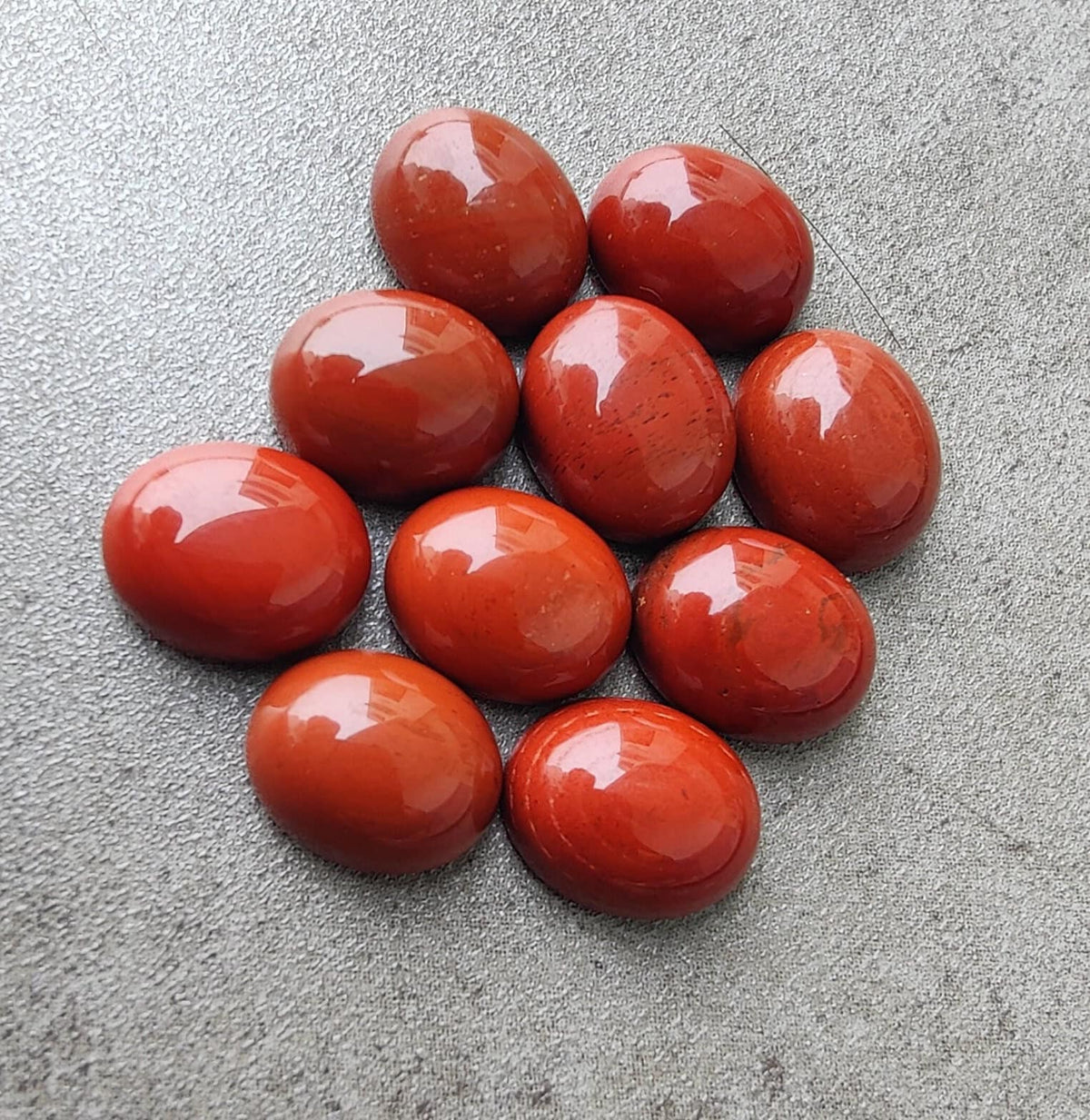 AAA+ Quality Natural Red Jasper Oval Shape Cabochon Flat Back Calibrated Wholesale Gemstones, All Sizes Available