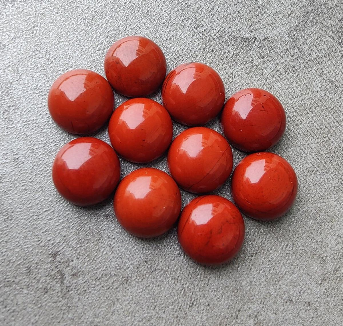 AAA+ Quality Natural Red Jasper Round Shape Cabochon Flat Back Calibrated Wholesale Gemstones, All Sizes Available