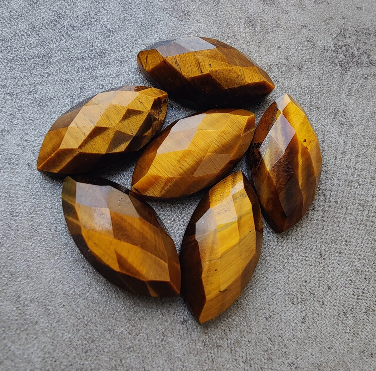 AAA+ Quality Natural Tiger Eye Marquise Shape Checker Cut Flat Back Calibrated Wholesale Gemstones, All Sizes Available