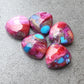 AAA+ QUALITY NATURAL PINK SPINY OYSTER TRILLION SHAPE CABOCHON FLAT BACK CALIBRATED GEMSTONES, ALL SIZES AVAILABLE