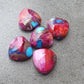AAA+ QUALITY NATURAL PINK SPINY OYSTER TRILLION SHAPE CABOCHON FLAT BACK CALIBRATED GEMSTONES, ALL SIZES AVAILABLE