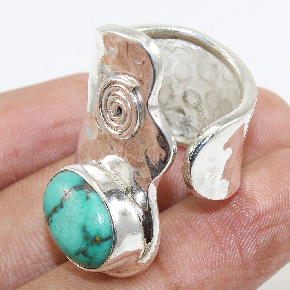 925 SOLID STERLING SILVER NATURAL TURQUOISE GEMSTONES HANDMADE RING, ALL SIZES AVAILABLE