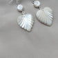 925 SOLID STERLING SILVER NATURAL SHIVA EYE GEMSTONE MOTHER OF PEARL LEAF DESIGN EARRINGS
