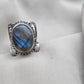 925 SOLID STERLING SILVER NATURAL LABRADORITE HANDMADE RING, ALL SIZES AVAILABLE