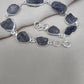 925 SOLID STERLING SILVER NATURAL RAW TANZANITE HANDMADE BRACELET,8 INCHES