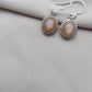 925 SOLID STERLING SILVER NATURAL PEACH MOONSTONE GEMSTONE DANGLING EARRINGS GIFT FOR HER