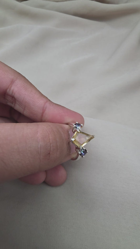 925 SOLID STERLING SILVER NATURAL CITRINE GEMSTONE HANDMADE RING, MYSTIC WEDDING RING ALL SIZES AVAILABLE