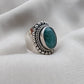 925 SOLID STERLING SILVER NATURAL EMERALD HANDMADE RING, ALL SIZES AVAILABLE