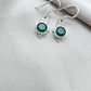 925 SOLID STERLING SILVER NATURAL GREEN ONYX GEMSTONE DANGLING EARRING