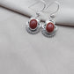 925 SOLID STERLING SILVER NATURAL RED JASPER GEMSTONE DANGLING EARRINGS GIFT FOR HER