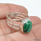 925 SOLID STERLING SILVER NATURAL GEMSTONES HANDMADE 3 BAND RING, ALL SIZES AVAILABLE