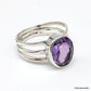925 SOLID STERLING SILVER NATURAL GEMSTONES HANDMADE 3 BAND RING, ALL SIZES AVAILABLE