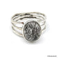 925 SOLID STERLING SILVER NATURAL GEMSTONES HANDMADE 3 BAND RING, ALL SIZES AVAILABLE