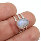 925 SOLID STERLING SILVER NATURAL GEMSTONES HANDMADE 3 BAND RING, ALL SIZES AVAILABLE